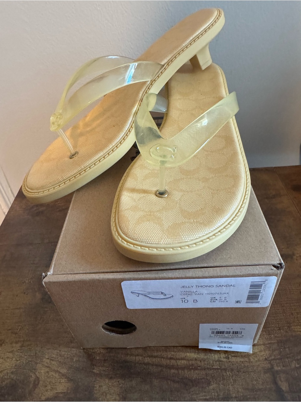 Coach Yellow Jelly Thong Sandal - Women's Casual Heel Size 10
